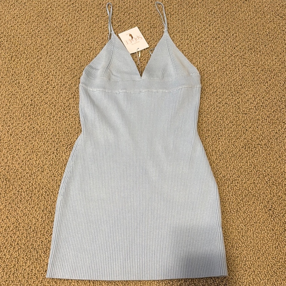House or Spence Knit Cami Mini Dress in Sky!